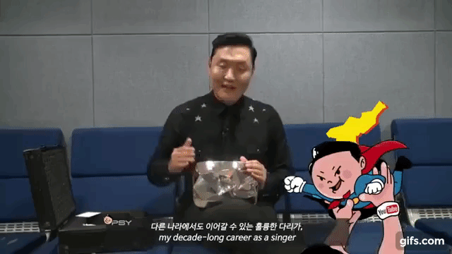 Psy cũng cảm ơn YouTube vì nhờ họ mà khán giả trên cả thế giới mới biết đến mình, và cung cấp cho anh nền tảng để kết nối với 10 triệu fan của anh.