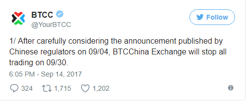 BTCC thông báo đóng cửa 